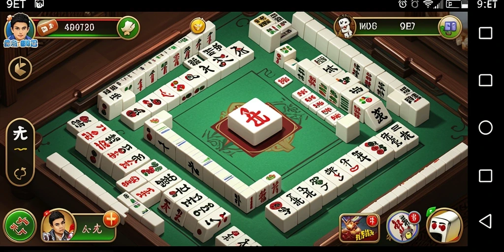 Tampilan gameplay menantang dari 9ET yang penuh strategi Mahjong.