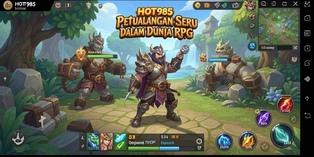 Tampilan gameplay HOT985 yang seru dan menantang dalam dunia RPG.