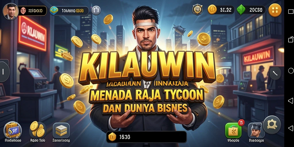 Tampilan gameplay menarik dalam KILAUWIN yang menunjukkan pengelolaan bisnis yang sukses.
