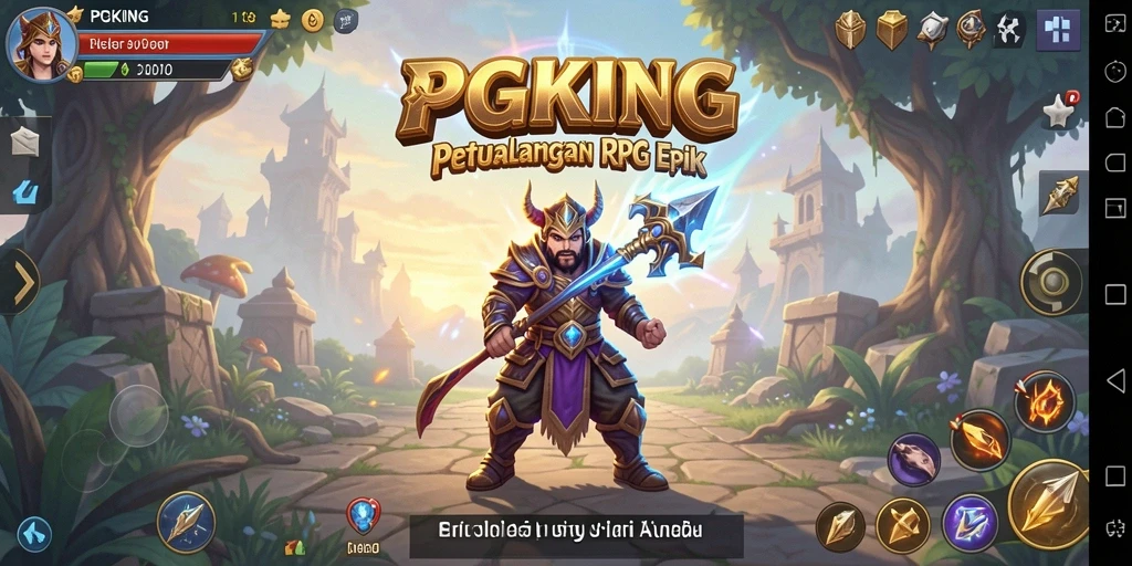 Tampilan gameplay PGKING yang mendebarkan dan penuh aksi RPG.