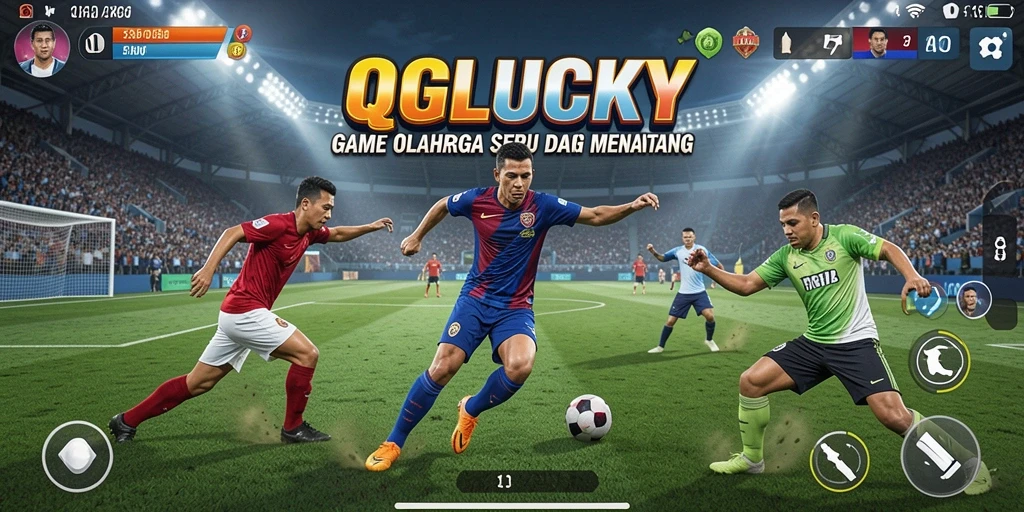 Screenshot QGLUCKY menampilkan aksi seru dalam permainan olahraga.