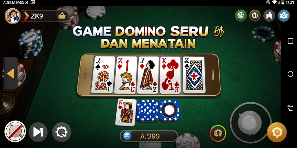 Tampilan gameplay ZK9 menampilkan serunya permainan domino.